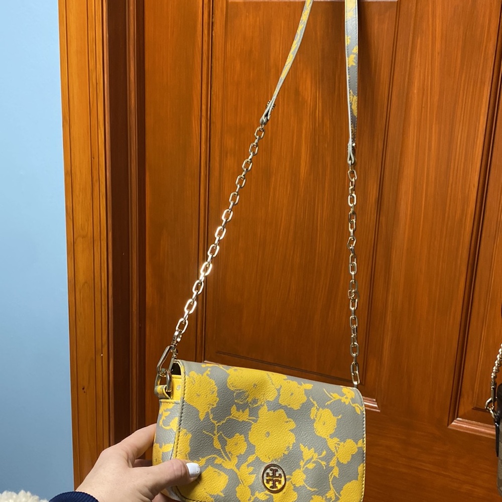 Tory burch yellow floral print bag - Picture 2 of 6
